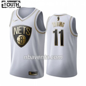Camiseta Niños Brooklyn Nets Kyrie Irving 11 2019-20 Nike Blanco Golden Edition Swingman